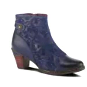 L'Artiste navy crushed faux suede booties